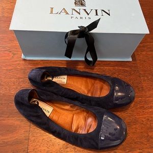 Lanvin navy blue ballet flats size 36.5